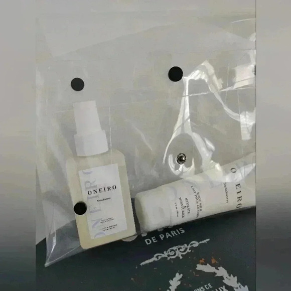 ONEIRO SUNCHASERS Set Multi Body Mist Body Milk Moisturizer Lotion Travel Pouch - Picture 1 of 6